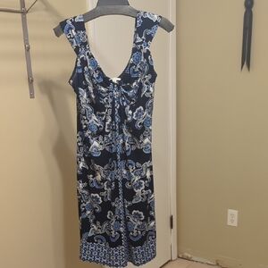 Elegant Blue Floral Dress